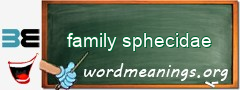 WordMeaning blackboard for family sphecidae